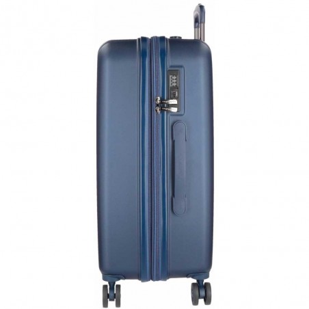 Valise extensible 70cm MOVOM "Wood" bleu | Bagage grande dimension voyage 2 semaines