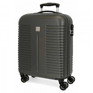 Valise cabine ROLL ROAD "India" gris anthracite | Bagage 4 roues format avion femme pas cher