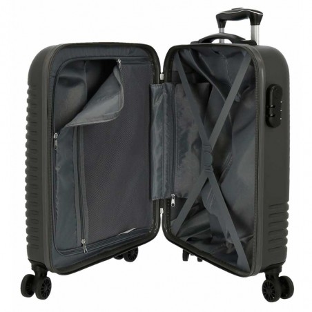 Valise cabine ROLL ROAD "India" gris anthracite | Bagage 4 roues format avion femme pas cher