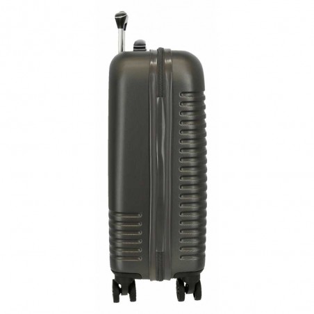 Valise cabine ROLL ROAD "India" gris anthracite | Bagage 4 roues format avion femme pas cher