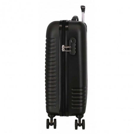 Valise cabine ROLL ROAD "India" noir | Bagage 4 roues format avion femme pas cher