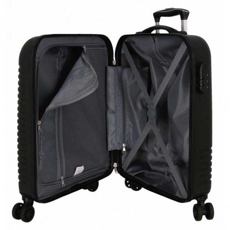 Valise cabine ROLL ROAD "India" noir | Bagage 4 roues format avion femme pas cher