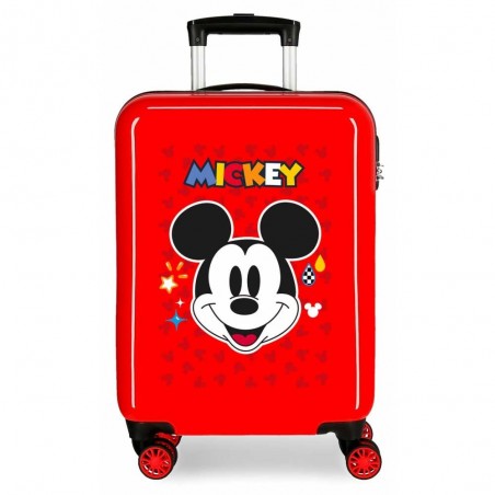 Valise cabine DISNEY Mickey "Get Moving" rouge | Bagage enfant 55cm avion original garçon dessin animé