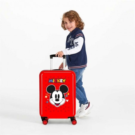 Valise cabine DISNEY Mickey "Get Moving" rouge | Bagage enfant 55cm avion original garçon dessin animé