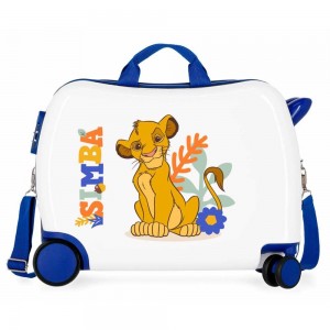 Valise trotteur DISNEY Simba "Colors" blanc/bleu | Bagage enfant dessin animé le roi lion original