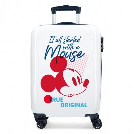 Valise cabine DISNEY Mickey "It all started" blanc | Bagage enfant adulte original qualité avion