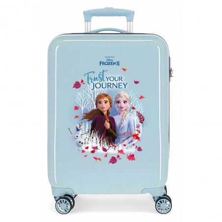 Valise cabine enfant LA REINE DES NEIGES "Trust Your Journey " bleu | Bagage fille disney princesse Anna Elsa