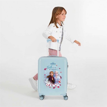 Valise cabine enfant LA REINE DES NEIGES "Trust Your Journey " bleu | Bagage fille disney princesse Anna Elsa