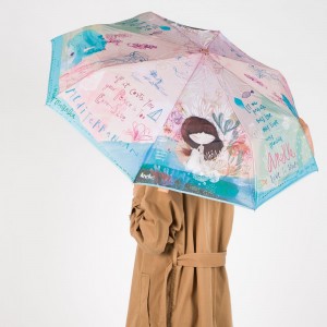 Parapluie pliant automatique ANEKKE "Mediterranean" | Parapluie de poche femme original pas cher