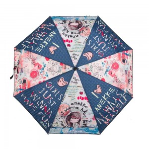 Parapluie pliant automatique ANEKKE "Fun & Music" | Parapluie de poche femme original pas cher
