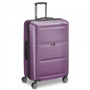 Valise soute 77cm DELSEY "Comète +" violet | Grand bagage 100L pas cher sécurisé qualité marque française