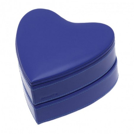 Coffret à bijoux en cuir femme DAVIDTS "Chrome" bleu | Écrin à bijoux en forme de coeur qualité luxe pas cher Coffret à bijoux en cuir femme DAVIDTS "Chrome" bleu | Écrin à bijoux en forme de coeur qualité luxe pas cher