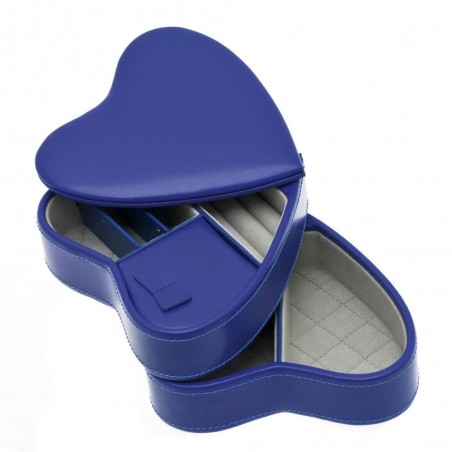 Coffret à bijoux en cuir femme DAVIDTS "Chrome" bleu | Écrin à bijoux en forme de coeur qualité luxe pas cher Coffret à bijoux en cuir femme DAVIDTS "Chrome" bleu | Écrin à bijoux en forme de coeur qualité luxe pas cher