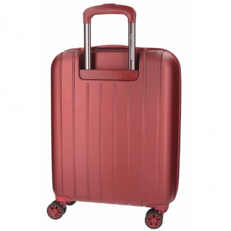 Valise cabine 55cm MOVOM "Wood" rouge | Bagage petite taille avion rigide pas cher sécurisé cadenas TSA intégré