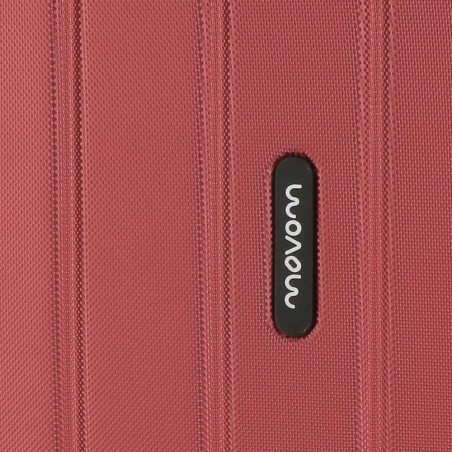 Valise cabine 55cm MOVOM "Wood" rouge | Bagage petite taille avion rigide pas cher sécurisé cadenas TSA intégré