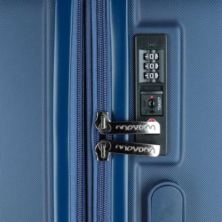 Valise cabine 55cm MOVOM "Wood" bleu marine | Bagage à main avion pas cher