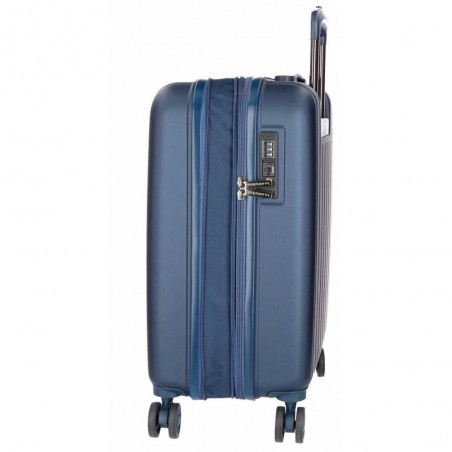 Valise cabine 55cm MOVOM "Wood" bleu marine | Bagage à main avion pas cher
