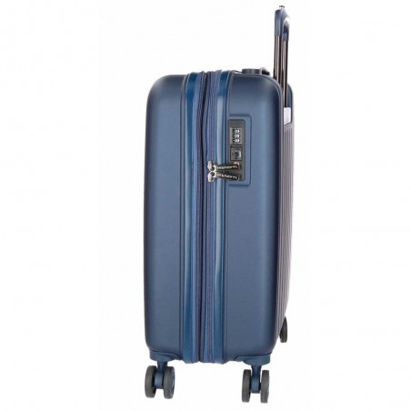 Valise cabine 55cm MOVOM "Wood" bleu marine | Bagage à main avion pas cher