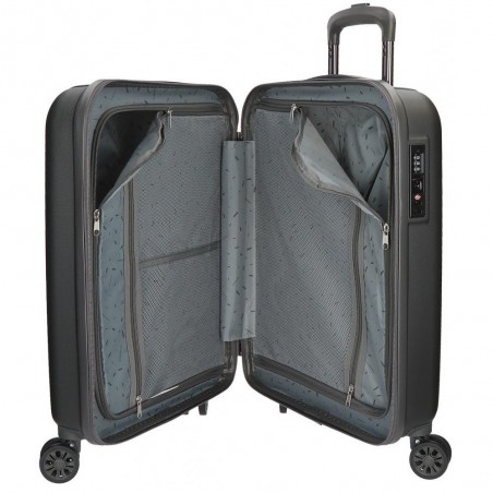 Valise cabine 55cm MOVOM "Wood" gris anthracite | Bagage à main avion pas cher