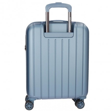 Valise cabine extensible MOVOM "Wood" bleu silver | Bagage à main avion pas cher