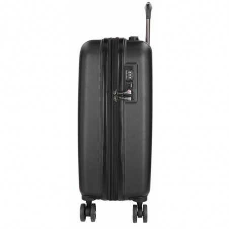 Valise cabine extensible MOVOM "Wood" noir | Bagage à main avion pas cher