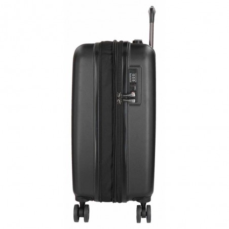 Valise cabine extensible MOVOM "Wood" noir | Bagage à main avion pas cher