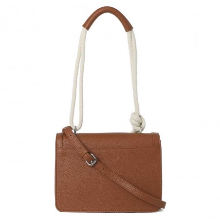 Sac bandoulière à rabat LES TROPÉZIENNES "Baumes" marron | Sac à main porté croisé épaule été style marin bord de mer