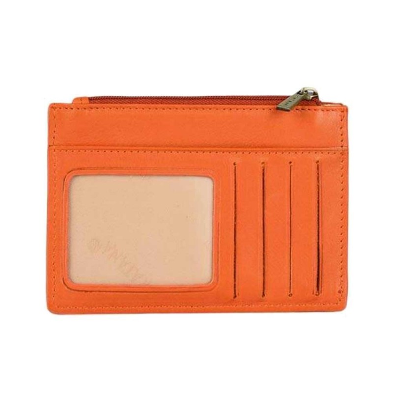 Porte-cartes compact en cuir KATANA orange 