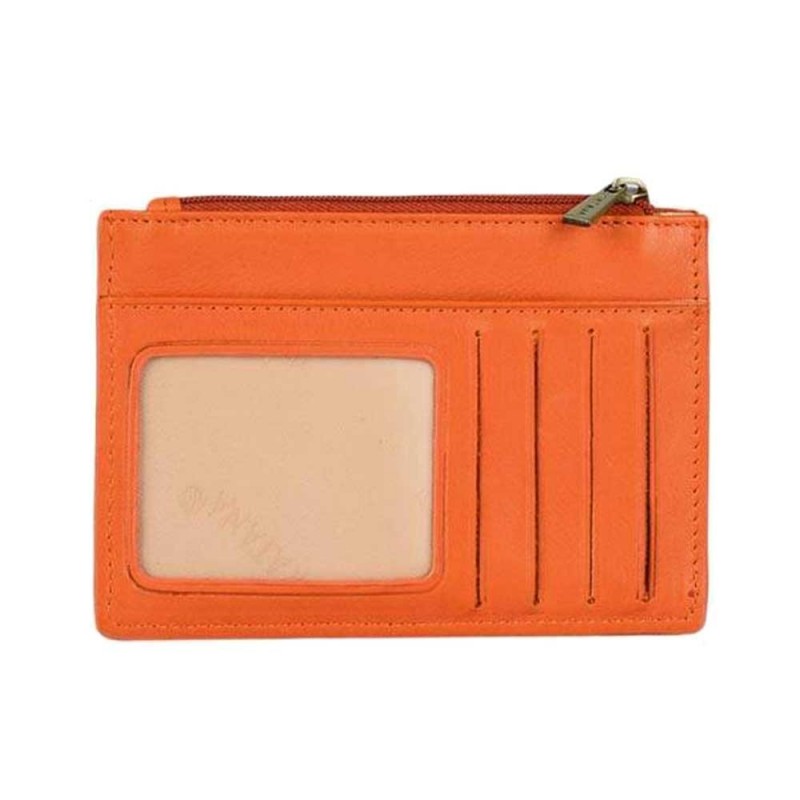 Porte-cartes compact en cuir KATANA orange