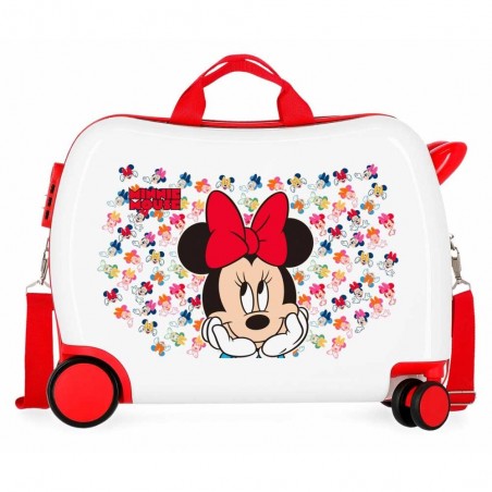 Valise trotteur DISNEY Minnie "Diva" blanc/rouge | Bagage enfant ludique original dessin animé fille