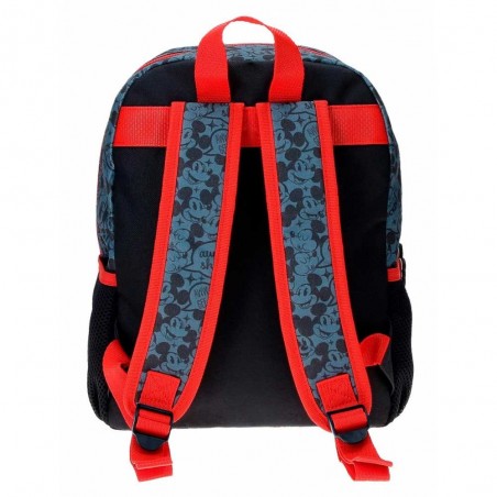 Sac à dos maternelle garçon Disney MICKEY "Get Moving" 32cm bleu rouge | Petit cartable école dessin animé