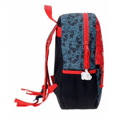 Sac à dos maternelle garçon Disney MICKEY "Get Moving" 32cm bleu rouge | Petit cartable école dessin animé