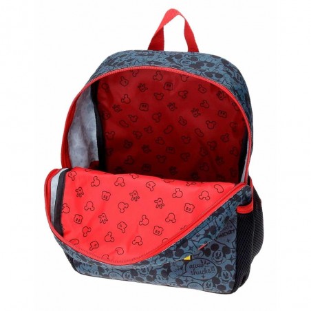 Sac à dos maternelle garçon Disney MICKEY "Get Moving" 32cm bleu rouge | Petit cartable école dessin animé