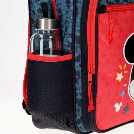 Sac à dos maternelle garçon Disney MICKEY "Get Moving" 32cm bleu rouge | Petit cartable école dessin animé