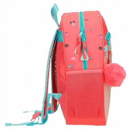Sac à dos maternelle DISNEY Minnie "Lovin'Life" 33cm rose corail | Cartable scolaire fille petit format disney