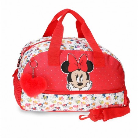 Sac de voyage fille DISNEY Minnie "Diva" rouge blanc | Bagage enfant disney original pas cher