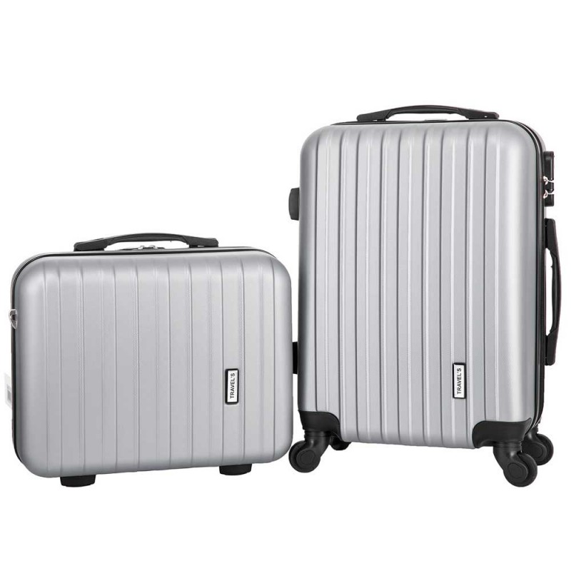 Set de 2 bagages cabine TRAVEL'S Bari gris