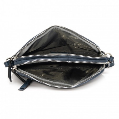 Sac bandoulière en cuir 2 cpts KATANA bleu marine | sac à main femme porté travers pas cher Sac bandoulière en cuir 2 cpts KATANA bleu marine | sac à main femme porté travers pas cher