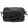 Sac bandoulière en cuir 2 cpts KATANA noir | sac à main femme porté travers pas cher Sac bandoulière en cuir 2 cpts KATANA noir | sac à main femme porté travers pas cher