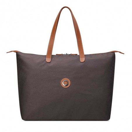 Sac cabas DELSEY Chatelet Air 2.0 marron | Sac de voyage souple femme qualité luxe marque française