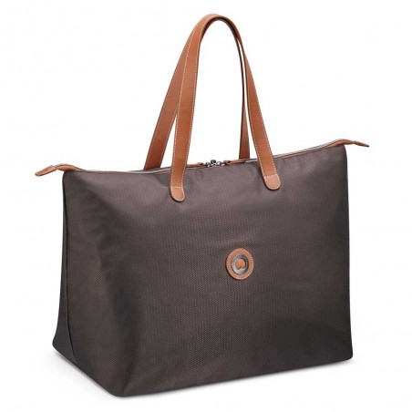 Sac cabas DELSEY Chatelet Air 2.0 marron | Sac de voyage souple femme qualité luxe marque française