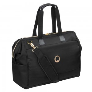 Sac reporter 14" DELSEY "Montrouge" noir | Sacoche PC ordinateur portable femme élégante qualité luxe marque française