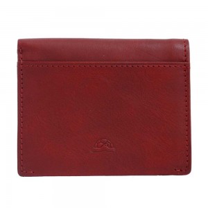Porte-cartes en cuir TONY PEROTTI "Végétale" rouge | Portefeuille petit format homme femme écologique
