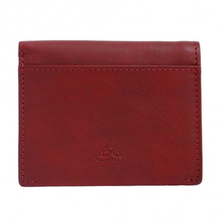 Porte-cartes en cuir TONY PEROTTI "Végétale" rouge | Portefeuille petit format homme femme écologique