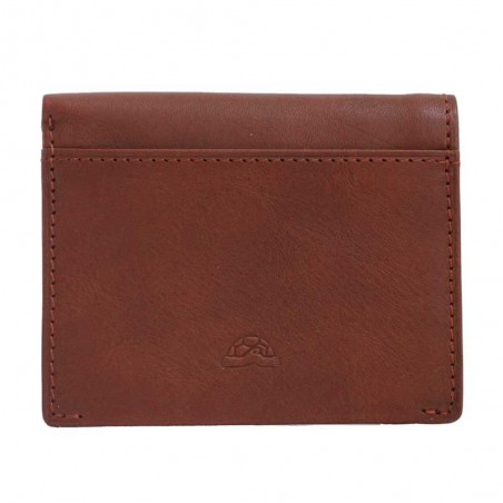 Porte-cartes en cuir TONY PEROTTI "Végétale" marron | Portefeuille petit format homme femme écologique