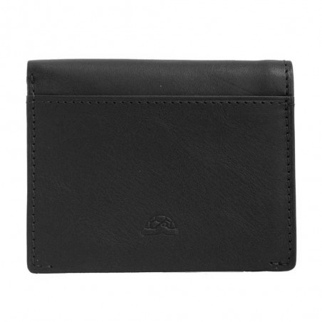 Porte-cartes en cuir TONY PEROTTI "Végétale" noir | Portefeuille petit format homme femme écologique