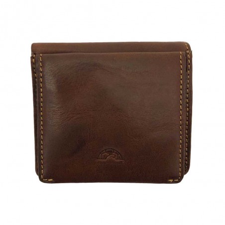 Portefeuille en cuir TONY PEROTTI "Végétale" marron | Porte-monnaie homme cuir italien style classique qualité luxe pas cher