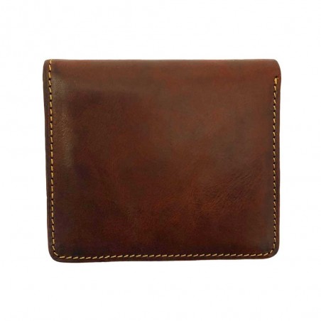 Portefeuille en cuir TONY PEROTTI "Végétale" marron | Porte-monnaie homme cuir italien style classique qualité luxe pas cher