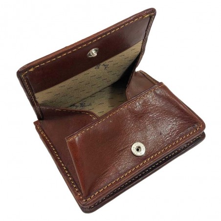 Portefeuille en cuir TONY PEROTTI "Végétale" marron | Porte-monnaie homme cuir italien style classique qualité luxe pas cher