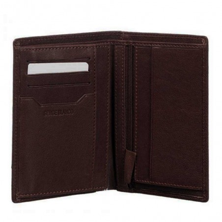 Portefeuille en cuir homme SERGE BLANCO "Anchorage" marron foncé chocolat | Porte-cartes porte-monnaie qualité marque française Portefeuille en cuir homme SERGE BLANCO "Anchorage" marron foncé chocolat | Porte-cartes porte-monnaie qualité marque française